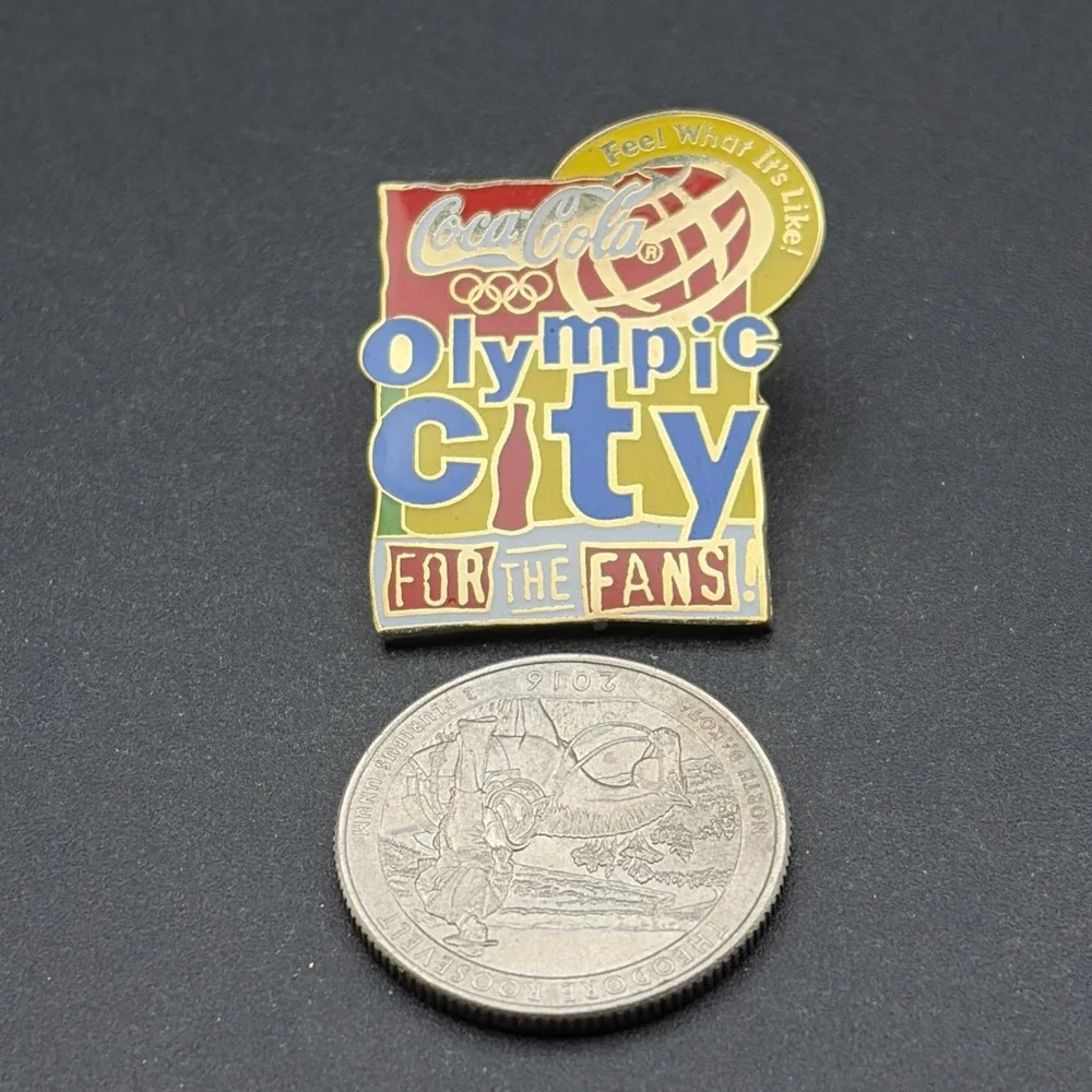Coca-Cola Coke Olympic City Atlanta‎ Olympics 1996 For The Fans Lapel Pin